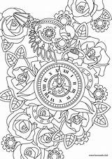 Coloring Pages Adult Steampunk Book Printable Mandala Colouring Hard Adults Books Resolution High Print Favoreads Clock Colorful Color Sheets раскраски sketch template