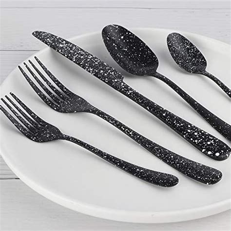 black flatware sets silverware set  piece food grade stainless steel