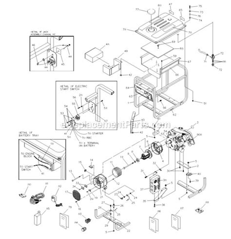 generac exl parts list  diagram   ereplacementpartscom generator parts