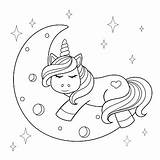 Unicorno Dorme Sveglio Fumetto sketch template