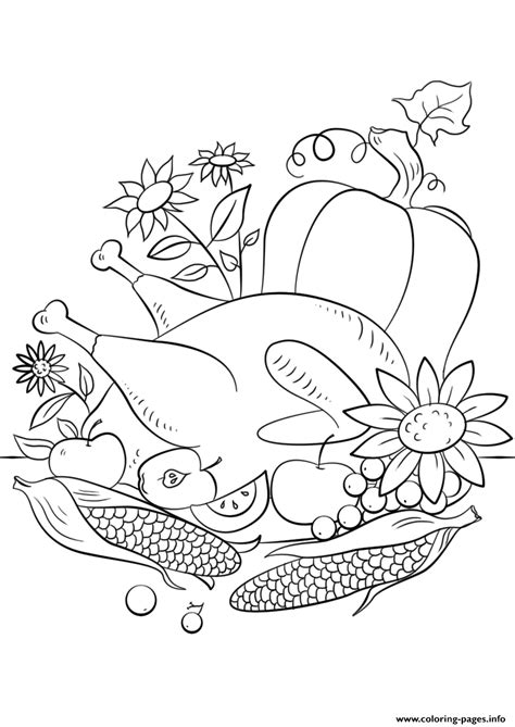 thanksgiving food coloring pages printable