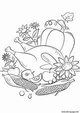 Thanksgiving Coloring Pages Food Printable Color Print Getdrawings Getcolorings Info sketch template
