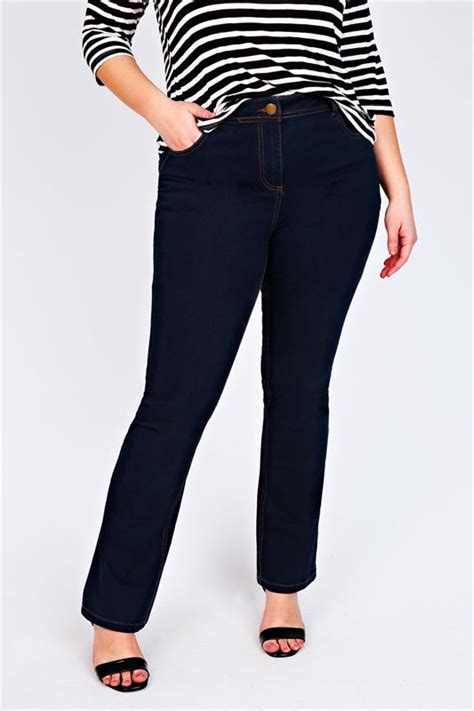 Indigo Bootcut 5 Pocket Denim Jeans Plus Size 14 16 18 20 22 24 26 28 30 32