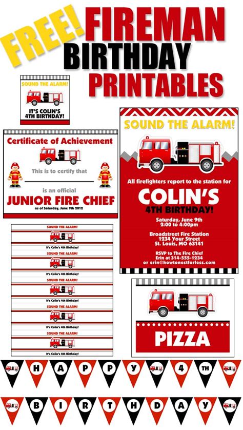 fire truck birthday party   printables   nest