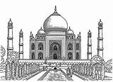 Mahal Taj Drawing Coloring Drawings Realistic Pages Colouring Netart India Sketch Dibujo Printable Sketches Color Print Para Landscape Colorear Architecture sketch template