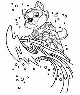 Paw Patrol Mighty Pups Coloring Pages Everest Printable Colouring sketch template