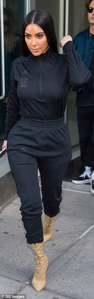 Kim Kardashian Swaps Catsuit For Cosy Sweats In New York