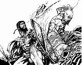 Kratos Zeus Coloring Vs Fighting Pages Trending Days Last sketch template