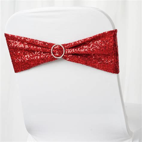 balsacircle  pcs spandex sequined chair sashes bows ties  wedding party ceremony reception