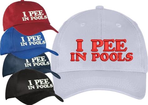 i pee in pools funny dare gag t joke hat cap novelty embroidered