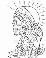 Muertos Caveira Cigana Desenhos Colorir Skulls Tudodesenhos Supercoloring sketch template
