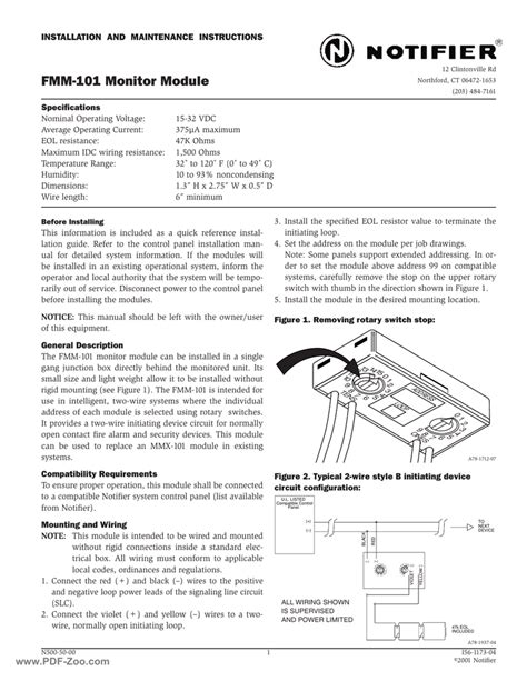 notifier fmm  monitor module manualzz