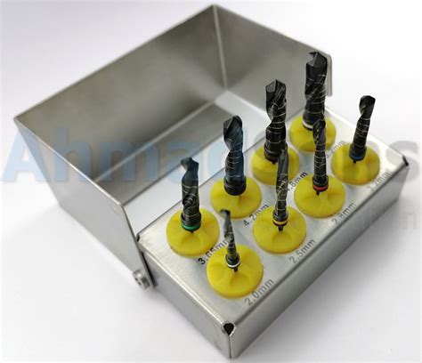 6pcs dental implant black titanium coated drills kit external