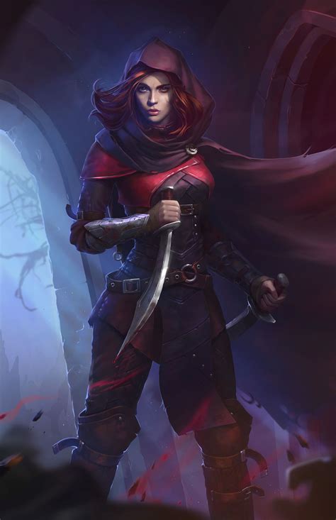 Assassin Nina Galinska Fantasy Female Warrior Character Portraits