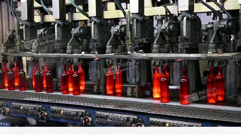 manufacturing process  bottles  glass factory stock video footage