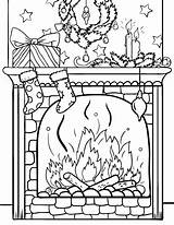 Coloring Pages Fireplace Christmas Sheets Adult Printable Colouring Coloringcafe Blank Holiday Book Glass Engraving Winter sketch template