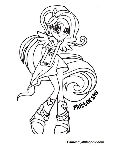 pin en fluttershy pony coloring pages