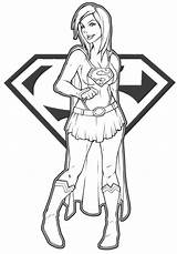 Supergirl Coloring Pages Superman Printable Kids Drawing Super Girl Print Superhero Colouring Superwoman Template Book Comic Girls Color Cartoon Books sketch template