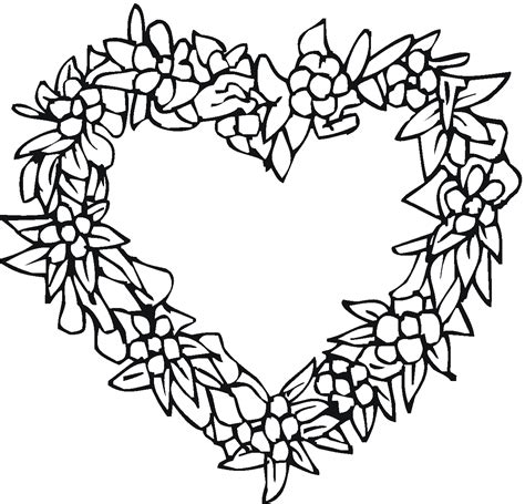 heart shaped flower coloring page coloringcom sketch coloring page