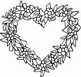 Heart Coloring Pages Printable Flower Print sketch template
