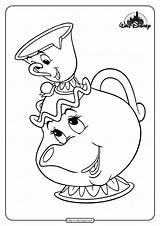 Coloring Pages Mrs Potts Chip Printable Whatsapp Tweet Email sketch template