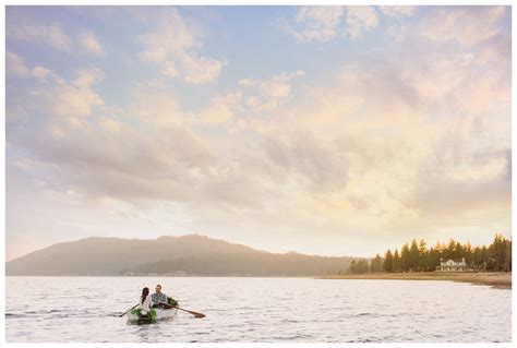 big bear lake engagement photography session with a rowboat