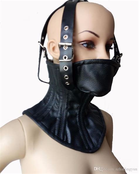 adult soft leather bondage sm slave boned head harness neck corset