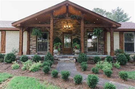 pretty front makeover  ranch style ranch house exterior house  porch house exterior