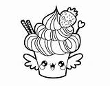 Coloring Pages Kawaii Cupcake Strawberry Food Coloringcrew Rocks Getdrawings Drawing Desserts sketch template