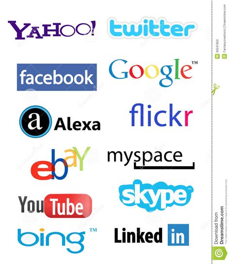social network logos editorial image illustration  social