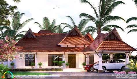 traditional style nalukettu nadumuttam type kerala home design  floor plans  dream houses