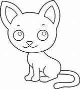 Cat Coloring Clipart Cute Line Kitten Cartoon Kitty Clip Pink Cliparts Pages Color Kittens Simple Library Kids Cats Nose Printable sketch template