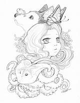 Coloring Manga Book Mariah Pages Cute Camilla Errico Symphony Creatures Fantasy Deviantart Fairy Drawing Choose Board Camilladerrico Drawings Animal sketch template