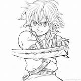 Meliodas Sins Xcolorings Character sketch template