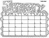 Calendar Coloring Doodle Pages Alley Doodles Months Blank Monthly Kids sketch template