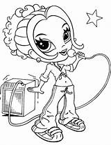 Girl Glamour Coloring Pages Singing Printable sketch template
