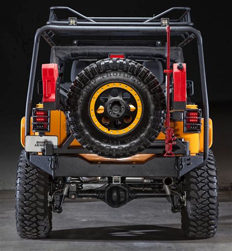 body armor  jk  black steel rear bumper  adjustable pin  jeep wrangler jk