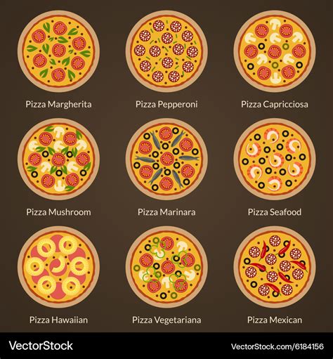 type  pizza royalty  vector image