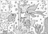 Pesci Ryby Peces Fishes Poissons Fische Akwariowe Kolorowanka Adulti Adultos Druku Malbuch Erwachsene Justcolor Rybki Jolis Aquatiques Pleines Motifs Nageoires sketch template