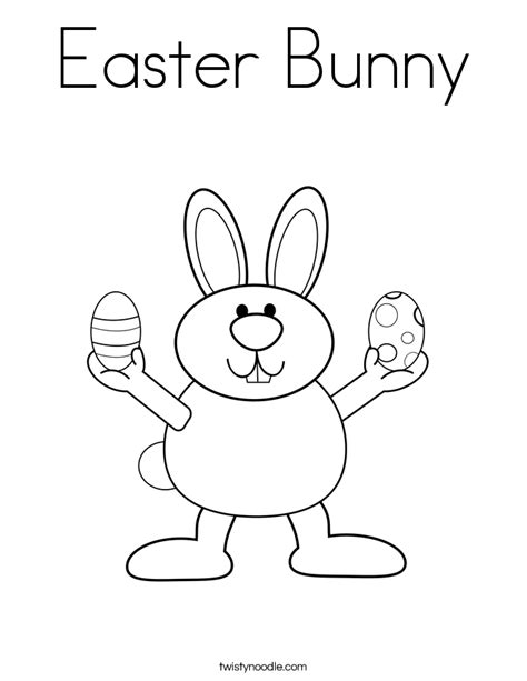 easter bunny coloring page twisty noodle