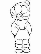 Winter Coloring Pages Girl2 sketch template