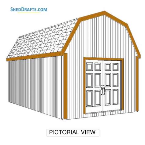 gambrel barn shed building plans blueprints