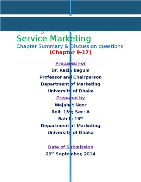 service marketing term paper  hridi wajahat noor academiaedu