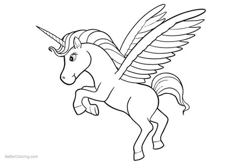 simple unicorn outline coloring coloring pages