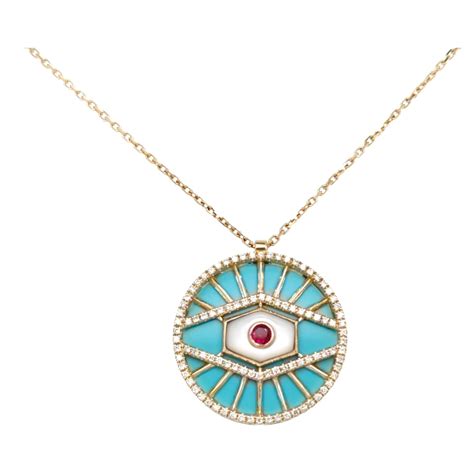 pandora s emerald evil eye necklace in 18k yellow gold with diamonds