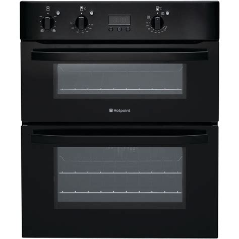 hotpoint uhk electric built  double oven black safeer appliances