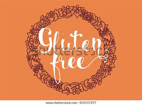 gluten  label inscription tag calligraphy stock vector royalty