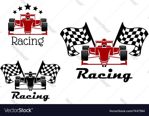 motor racing sport icons  race cars royalty  vector