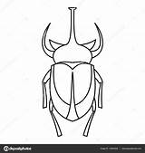 Beetle Rhinoceros Coloring Outline Designlooter 85kb 1700px 1600 sketch template