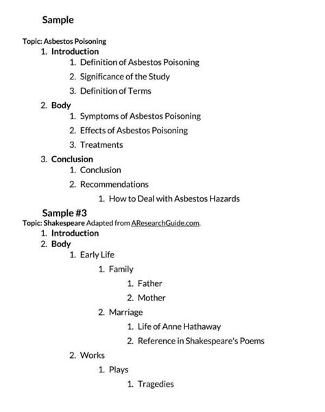 research paper outline format   write  examples